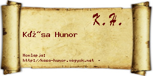 Kása Hunor névjegykártya